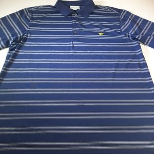 The Masters Performance Polo Golf Shirt Mens XL Blue Striped.